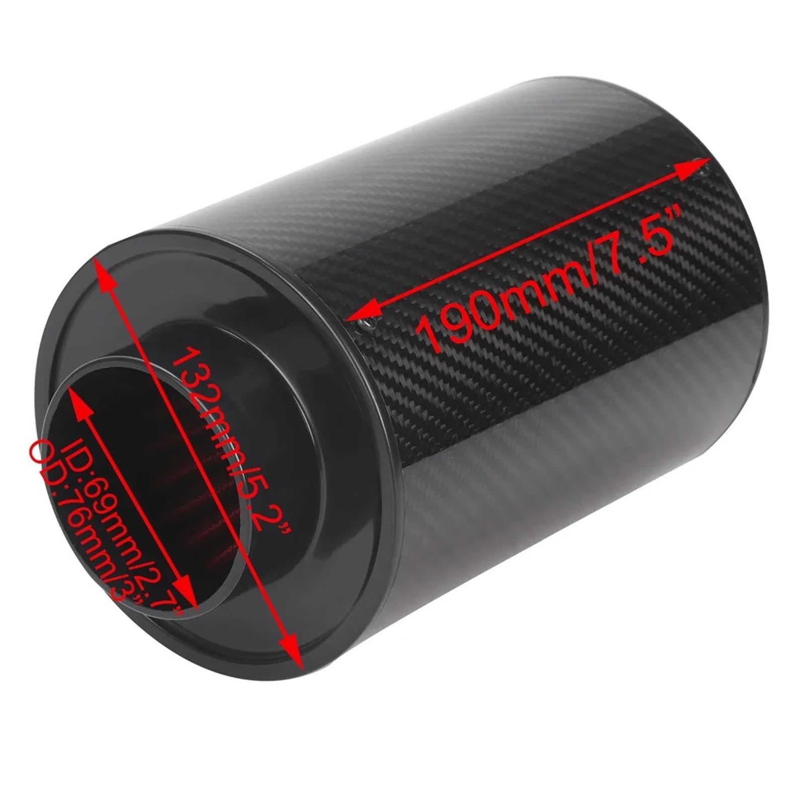 Tubo Ingresso Dell'aria 1 Set Universale Per In Fibra Carbonio Filtro Aria Fredda Alimentazione Chiuso Ad Alto Flusso Aspirazione Tubo Induzione Kit Kit 76mm 3 Pollici Linea Aspirazione