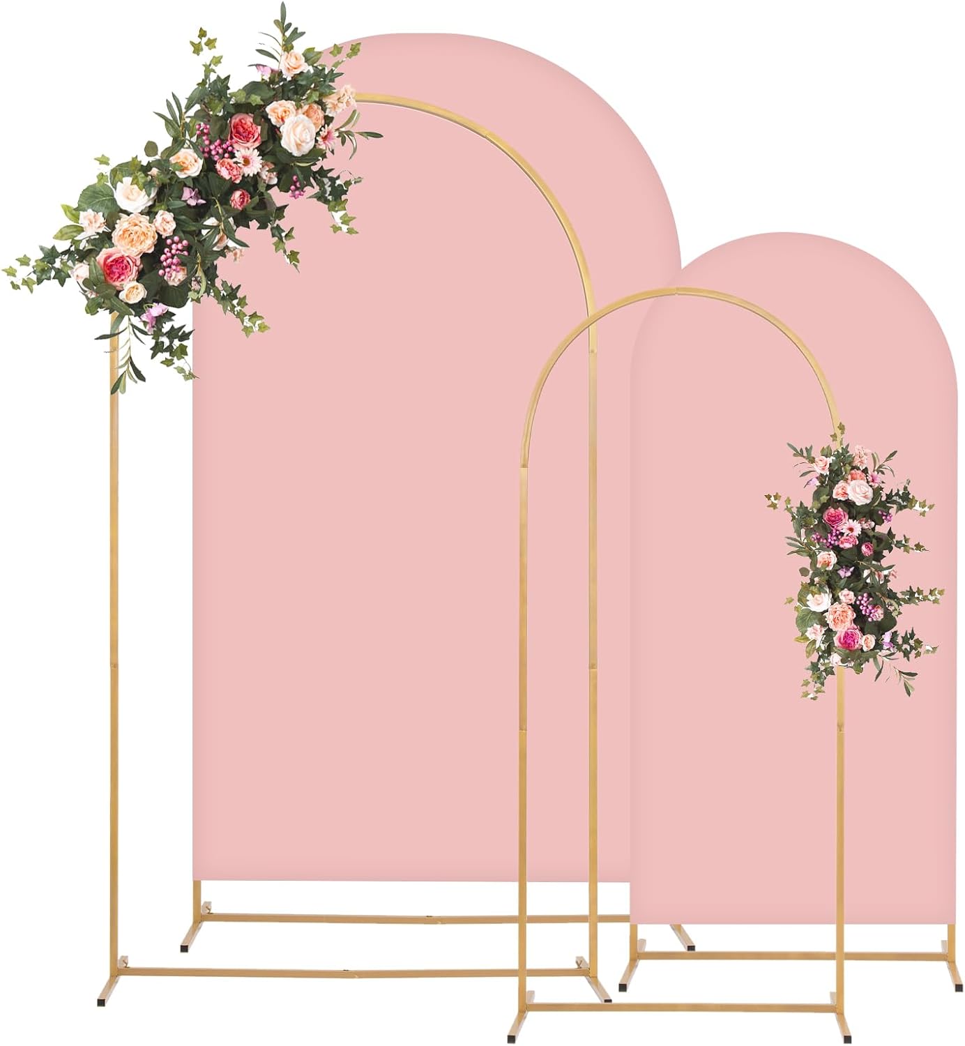 Metal Arch Backdrop Stand and Cover Set, 7.2FT, 6FT Party Backdrop, Easy to Assemble, Backdrop Stand for Parties, Birthday, Baby Shower