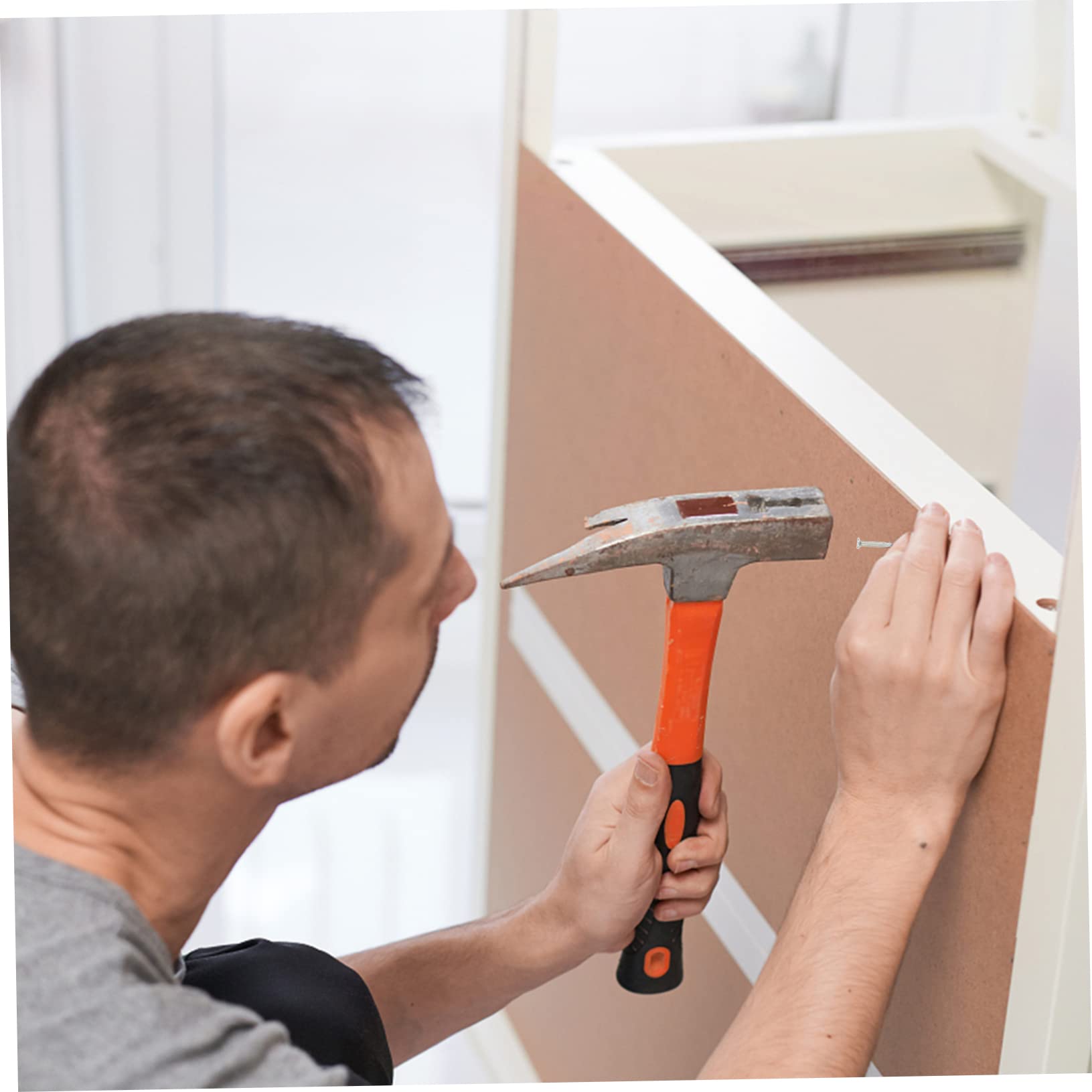 MUCKLILY Galvanized Hardened Nails 310pcs Point Tip Straight Grain for Cement Wall Point Tip