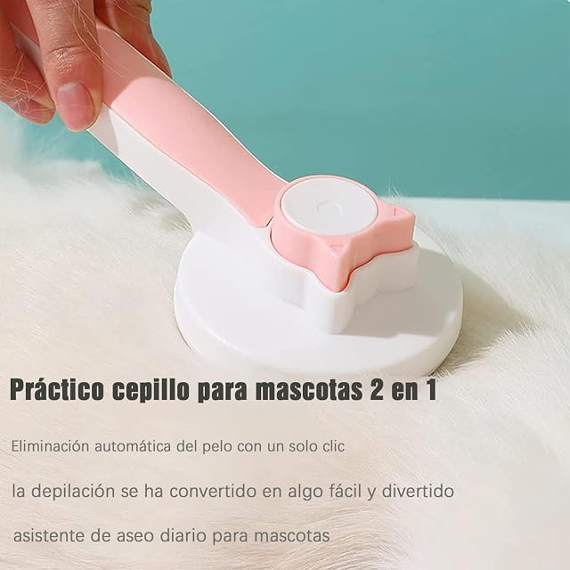 Foto 5 de 7 de KKNE Cepillo para Gatos con Botón para Extraer los Pelos. Cepillo Quitapelos para Pelo Corto y Largo. Peine…