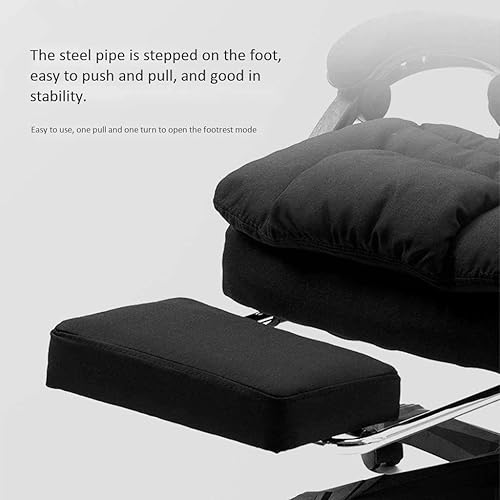 Miniatura 4 de Office Chair with Headrest Pillow, Adjustable Ergonomic with Lumbar Support, Soft Fabric(Blue)