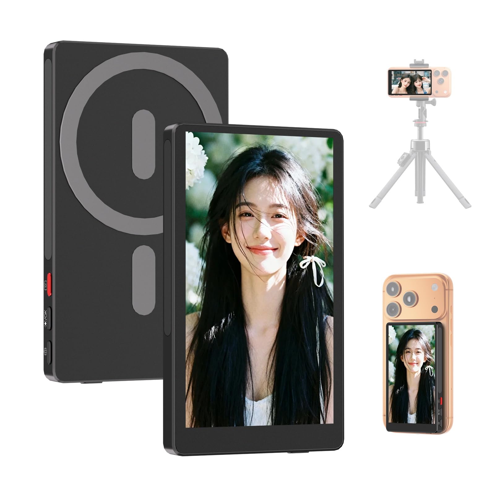 自撮りモニター 自撮りスクリーン 超薄型 背面カメラモニター iPhone用 Amazon | Vlogmate Mini Phone用自撮りモニター,自撮りスクリーン 超薄