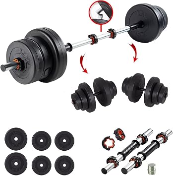 Ecgspor 22 KG Multifunctional Weightlifting and Dumbbell Set - Weight Fitness