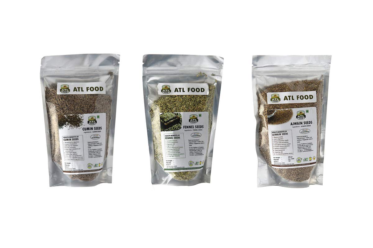 ATL JEERA , AJWAIN ,SAUNF Combo Amazon.in Grocery & Gourmet Foods