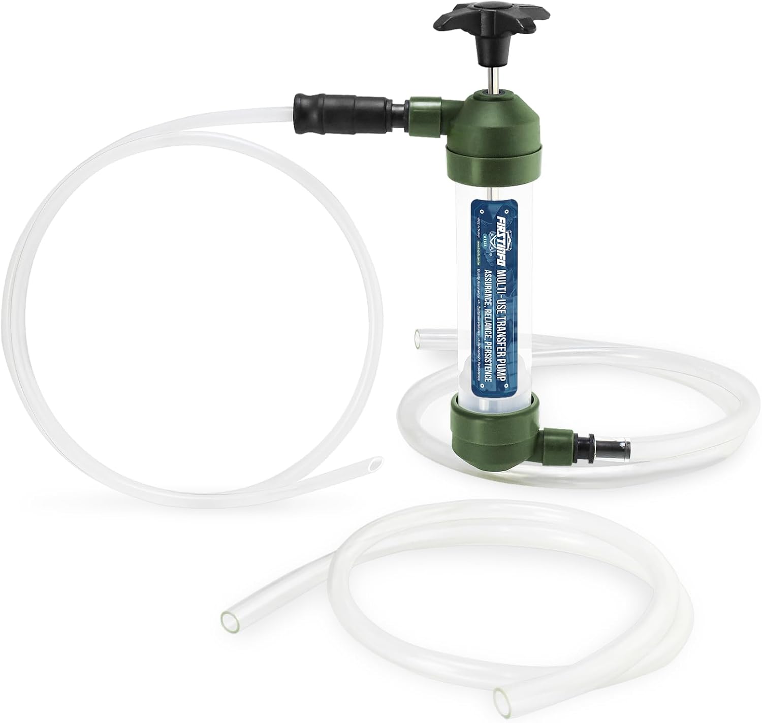 FIRSTINFO A1123 Multi-Use Siphon Oil Fuel Transfer Pump, Automotive Reciprocating Extractor, Manual Fuel Suction Pump, Hand Pump for Gasoline, RV Antifreeze, Transmission Fluid