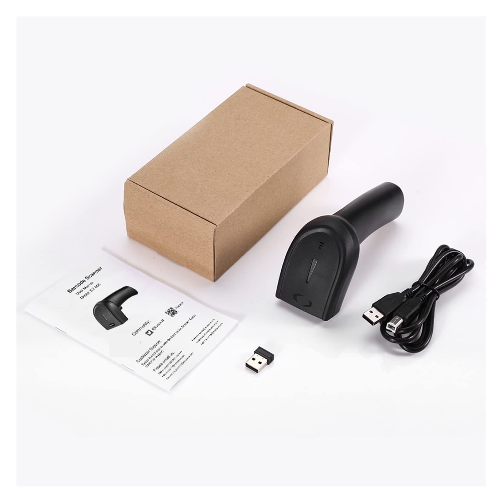 Lettore di codici a barre 1D 2D QR. Scanner for codici a barre portatile con prefisso batteria ricaricabile da 2 in-in-1Connection 1200mAh / cifre suffisso per inventario