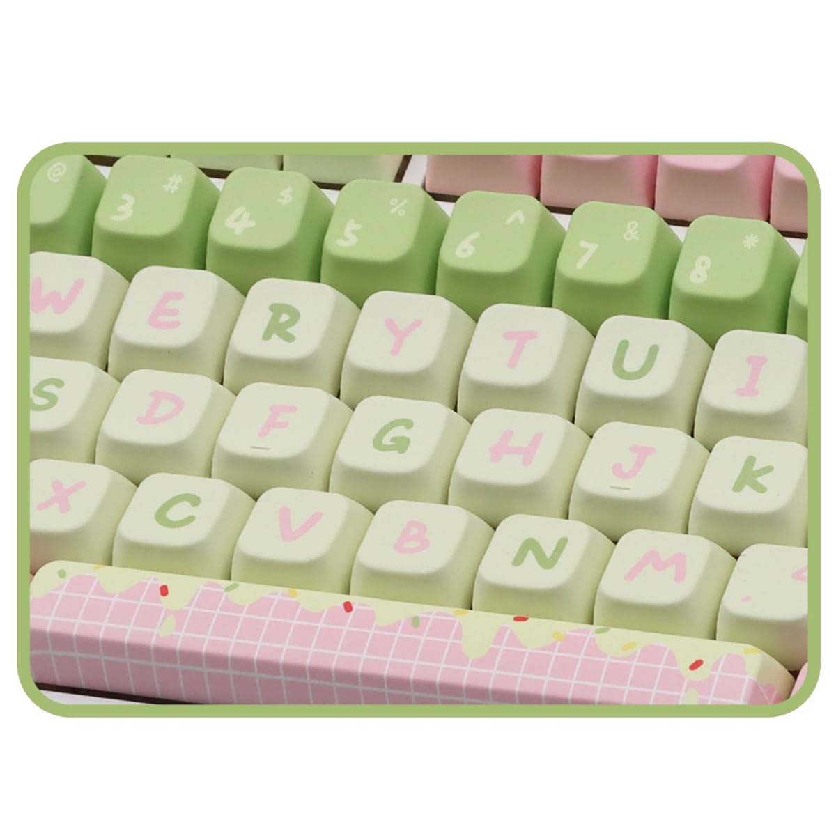 Lot de 158 touches PBT sur le thème des fraises et des lapins MDA - Convient pour les interrupteurs Cherry MX 61/87/104/108 et autres claviers mécaniques (fraise)