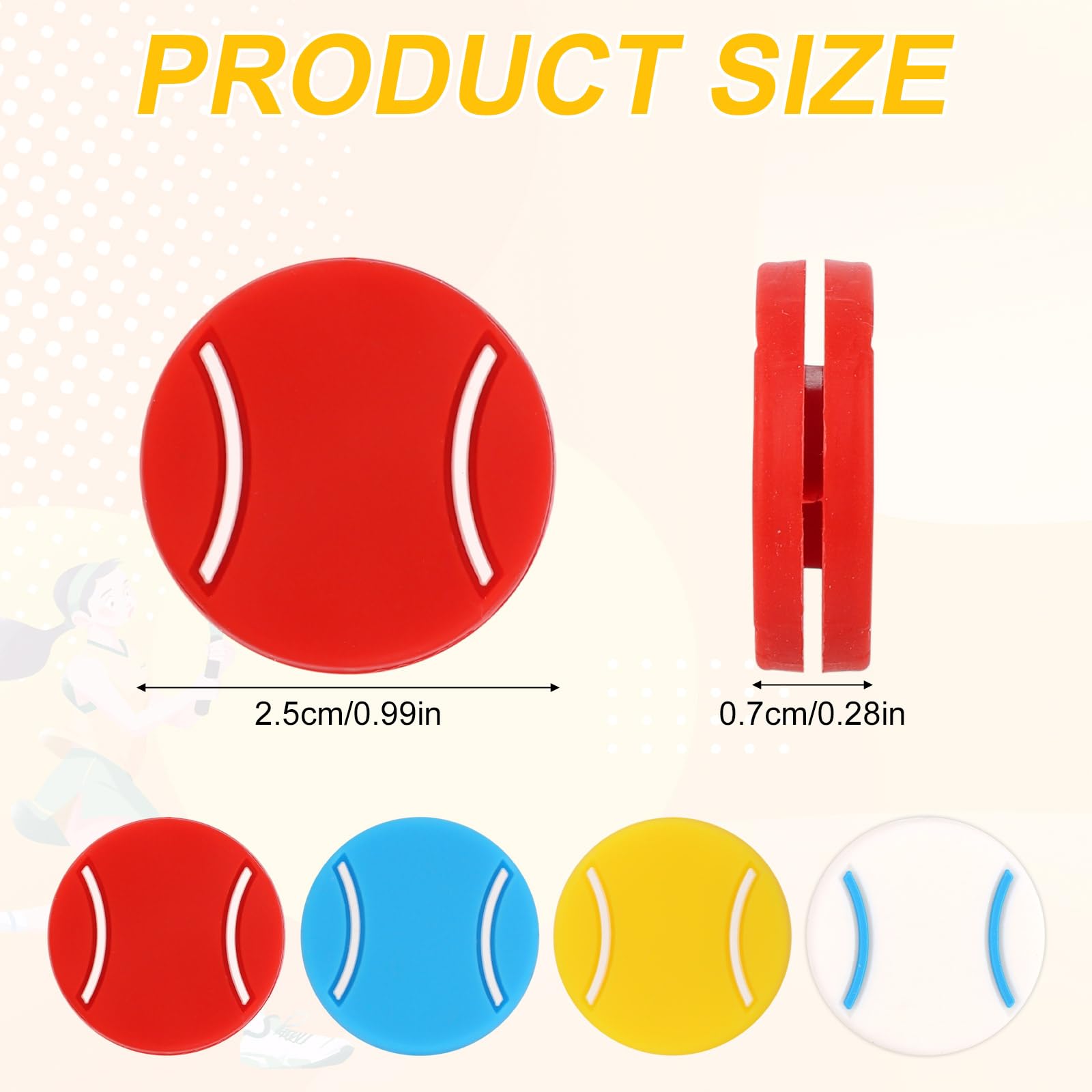 Gosknor 16pcs Tennis Racket Dampeners, Soft Silicone Racquet Vibration Damper Cute Pattern Shock Absorbers Tennis Accessories for Training and Matches