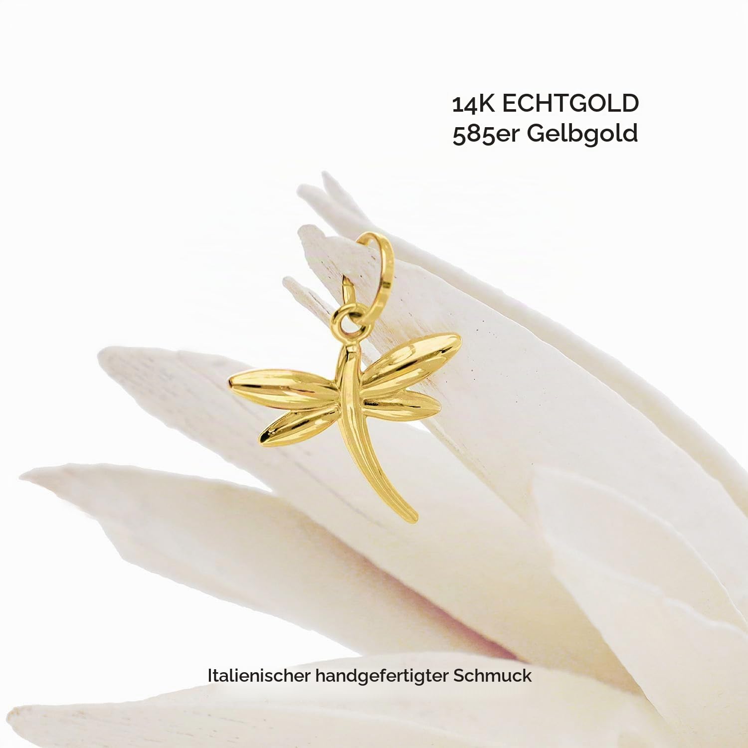 forme di Lucchetta - Libelle Anhänger aus 14K Gelbgold