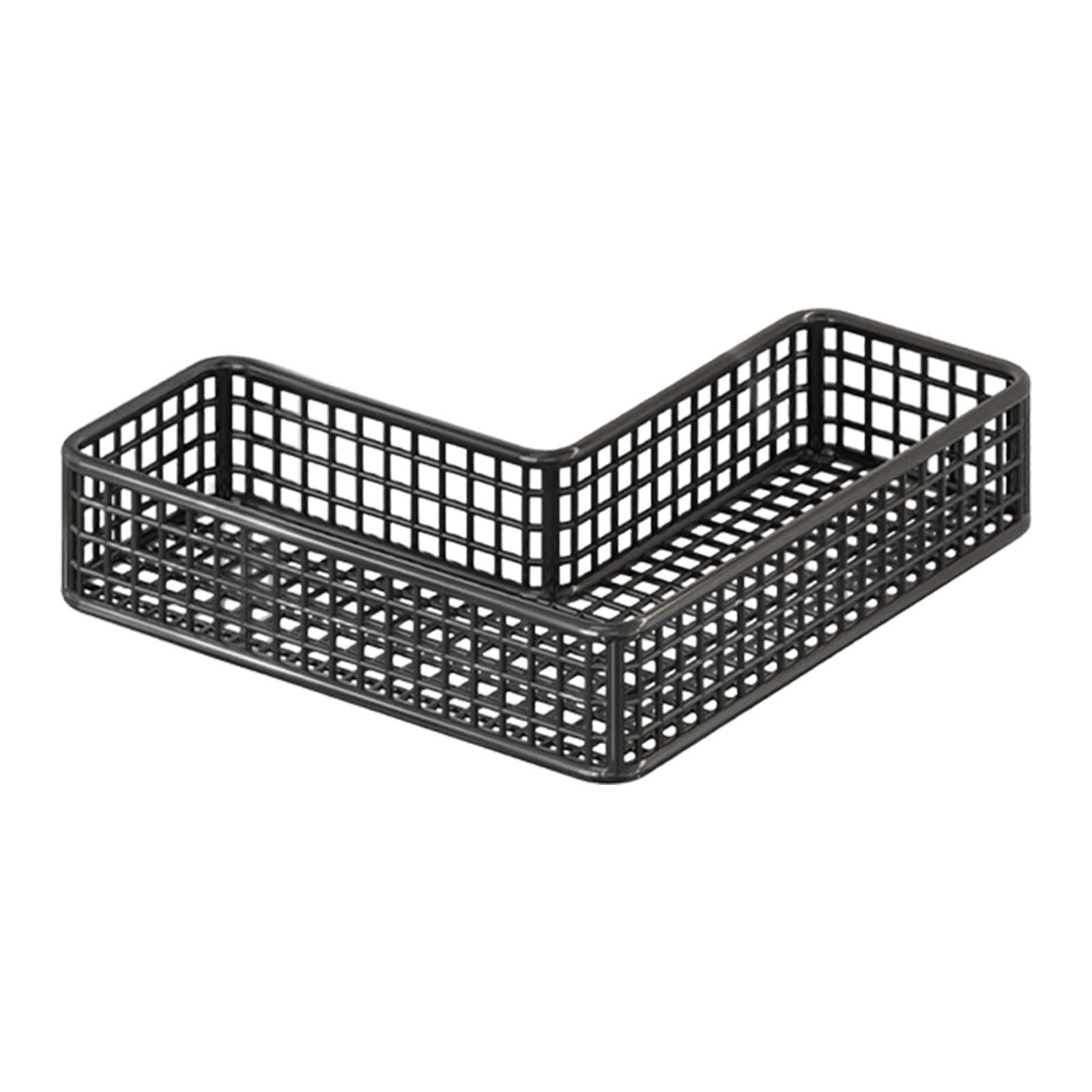 LOVIVER Mensola angolare per Doccia in Metallo, Supporto Adesivo, Senza Foratura, Organizer antiruggine per Cucina, Shampoo, WC, Nero 25x10x5cm