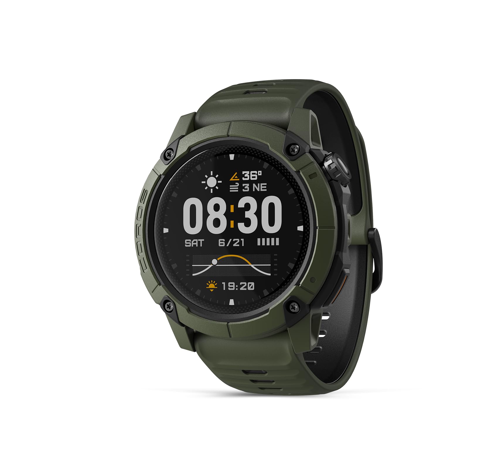 COROS Nomad Outdoor GPS Watch, 1.3" MIP Touchscreen, Global maps with Turn-by-Turn Navigation, 22 Days Battery Life, Microphone Records Voice Notes, Real-time Weather, and Safety alerts (Green)