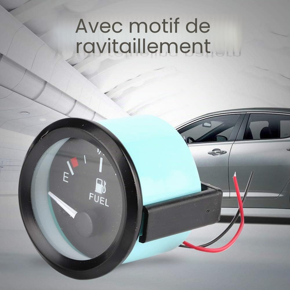 Astibym 42x8x7 52mm Universel Voiture Jauge de Carburant Numérique E 1/2 f Gamme Mètre avec Capteur de Carburant 0 90 Ohm Jauge de Carburant Staless
