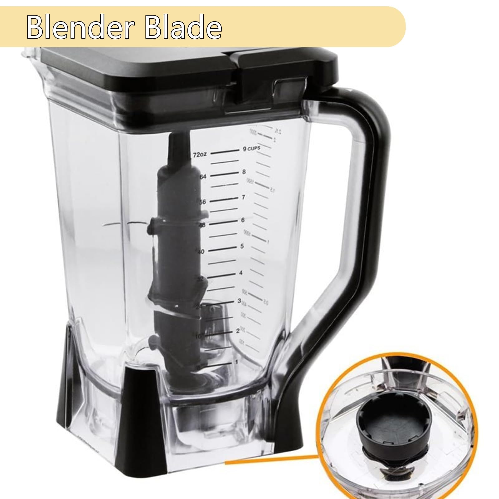 Tazza Frullatore, Compatibile Con Ninja, Brocca XL Di Ricambio Da 72 Once Con Coperchio E Gruppo A 6 Lame for Modelli BL660, BL770, BL771, BL773