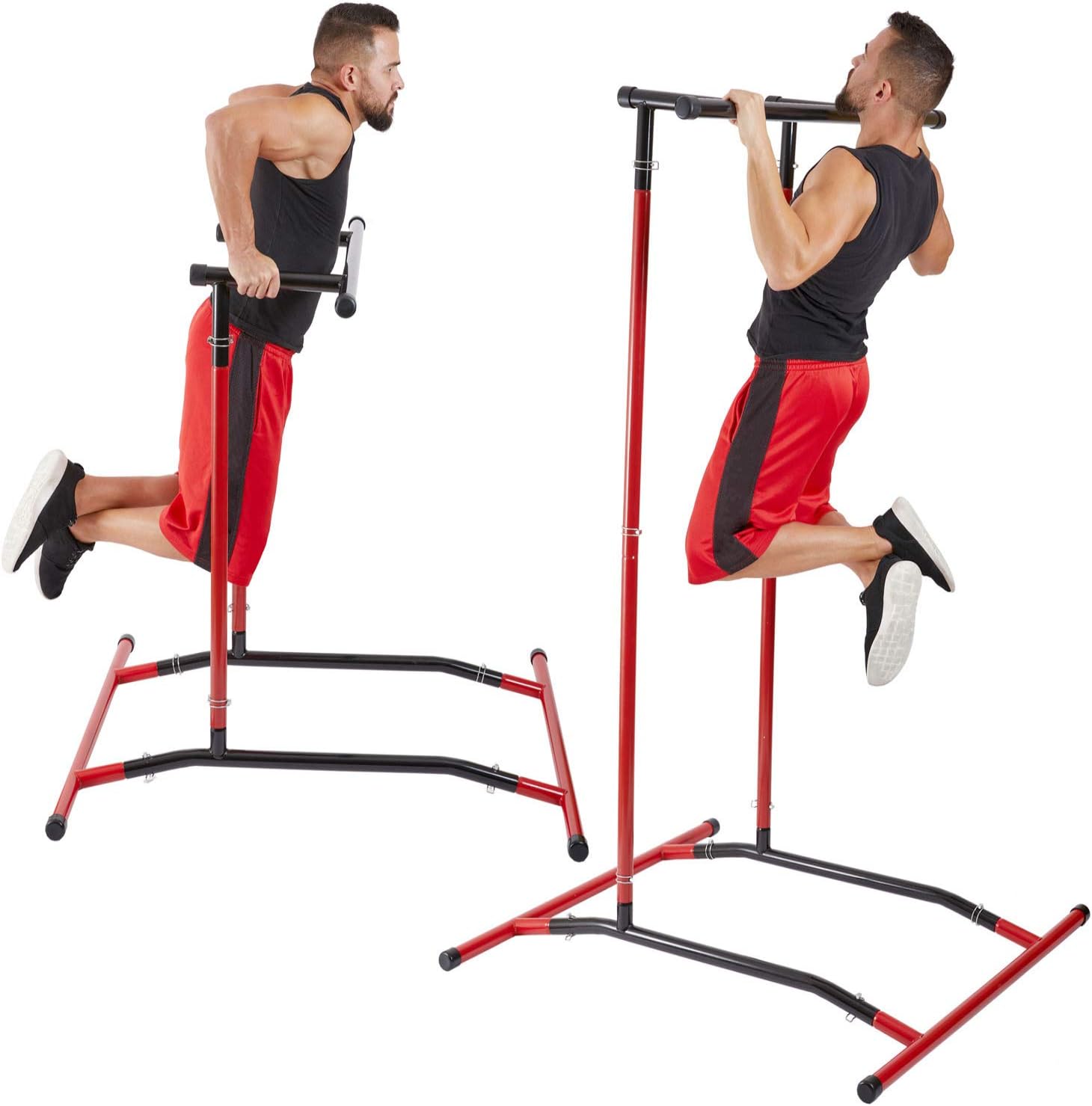 Pull Up Bar Free Standing Dip Station, Portable Power Tower Home Gym Equipment, Storage Bag And Downloadable Exercise Manual
