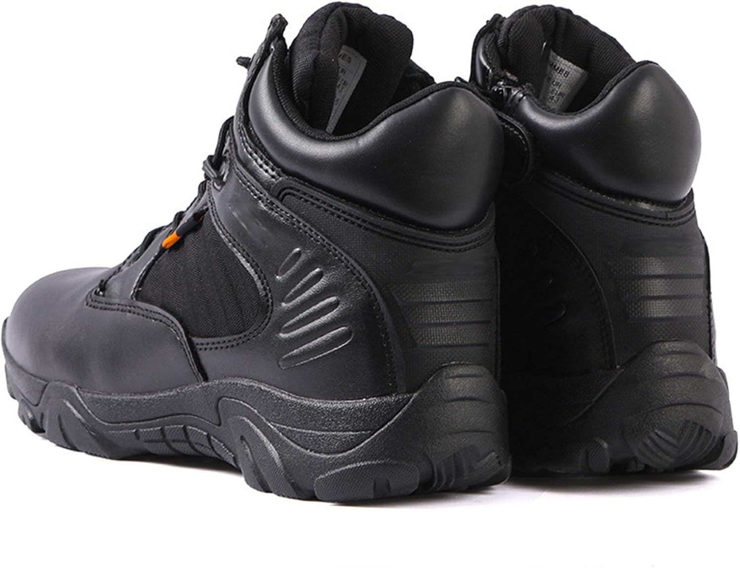 Men's Breathable Tactical Military Work Boots Side Zipper Leather Lightweight Hiking Motorcycle Combat Boots