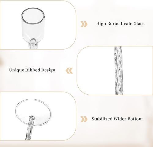 Miniatura 5 de Glasseam Candelabros de cristal transparentes juego de 4 portavelas cónicos para velas cónicas, portavelas decorativos para centro de mesa, boda,