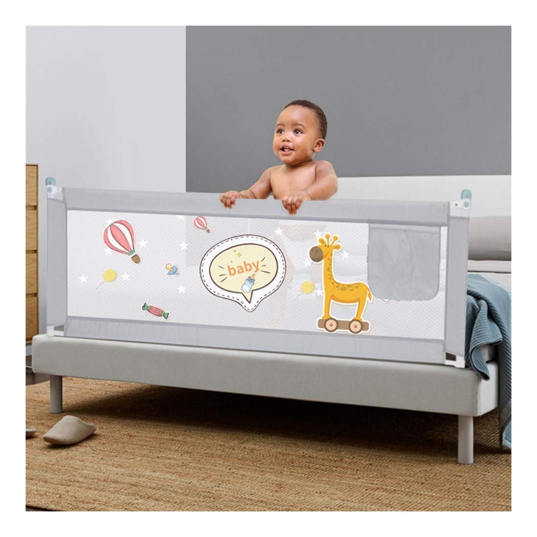 Barrière de lit de sécurité 200cm gris protection enfants anti-chute