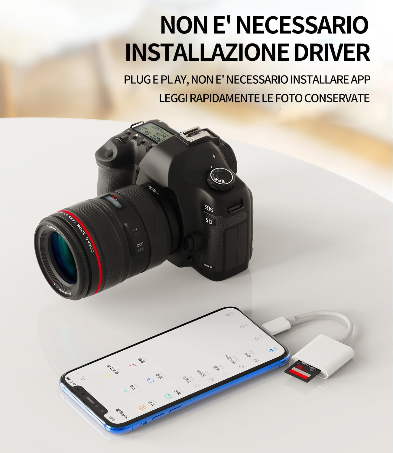 Adattatore Lettore Schede SD Micro SD (2in1) Per Apple iPhone iPad Pro Lightning Di Card Reader Cavo Memoria Da Fotografica Macchina Memory Telefono De Esterna Porta Trasferire Camera Carte Scaricare