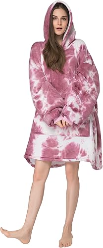 Miniatura 8 de Manta con capucha para mujer, manta de forro polar Sherpa de gran tamaño, manta gruesa y cálida con capucha, regalos