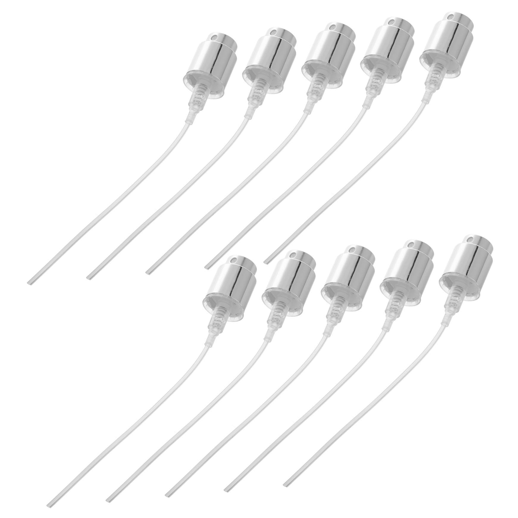 STOBAZA Perfume Pump Sprayer Replacement Silver Plastic Press Pump Spray Nozzle Cap with Edge Middle Design for Home Office Travel Fragrance Bottle