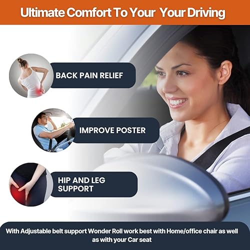 Miniatura 6 de Wonder-Roll - Almohada lumbar autoinflable para soporte de espalda baja, perfecta para oficina, coche o avión