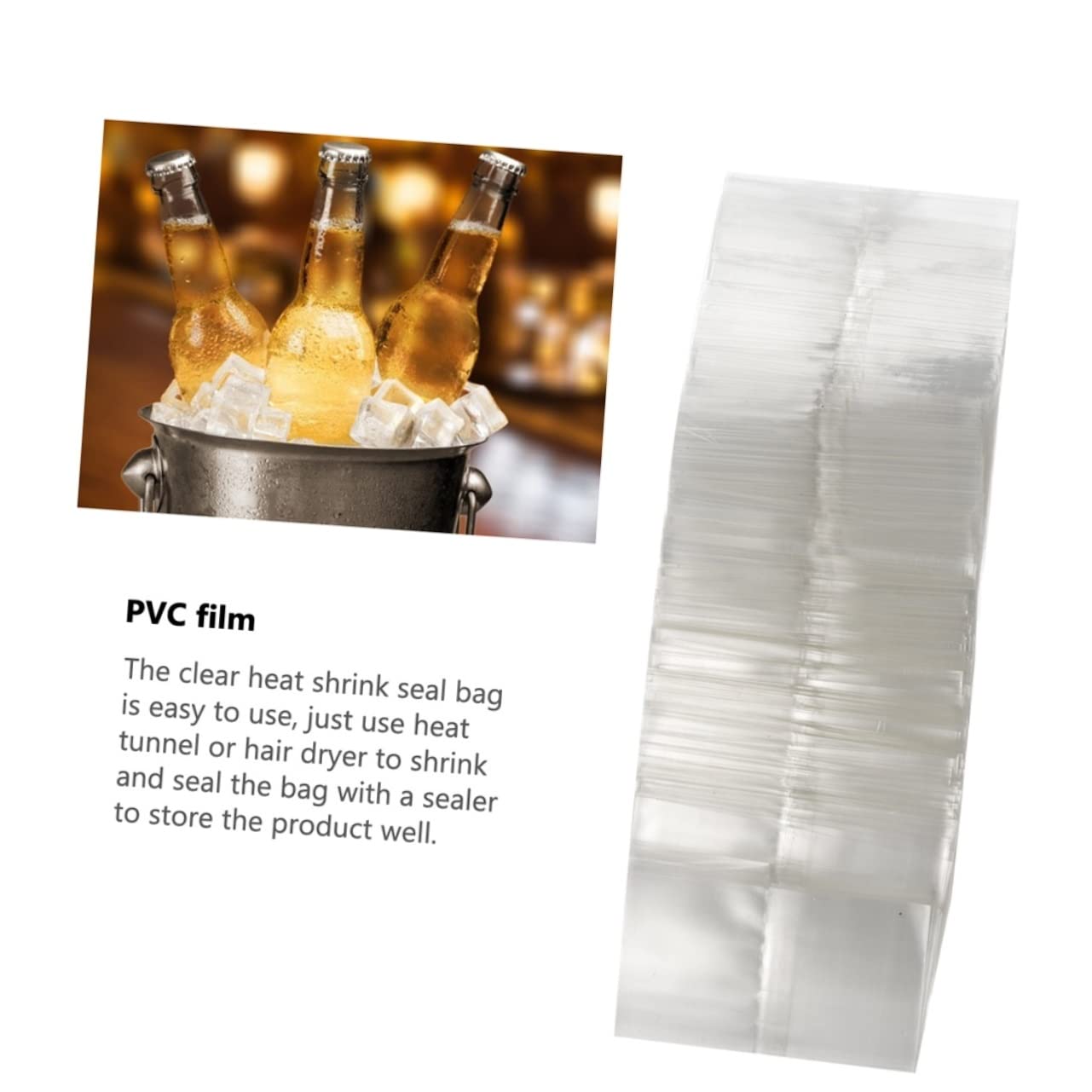 MAGICLULU 1200pcs Heat Shrink Wrap Bags for Bottles Film Sealer for Freshness Fits Caps Diameter for Storage and Packaging