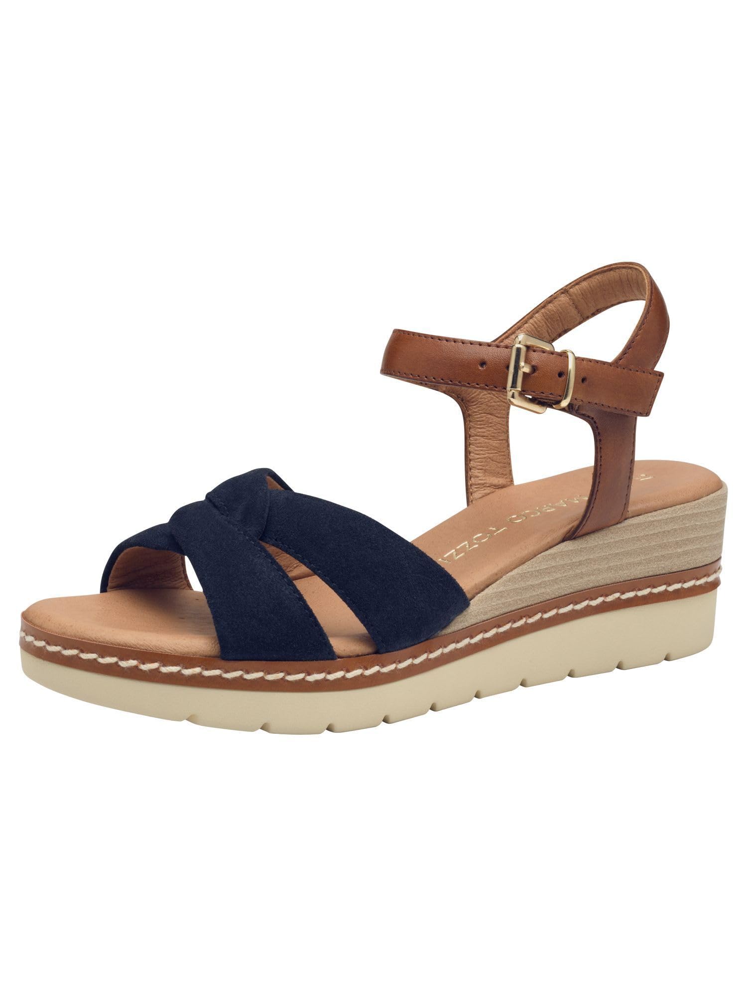 MARCO TOZZI Women's 2-28722-44 Sandals, Navy Comb, 6.5 UK