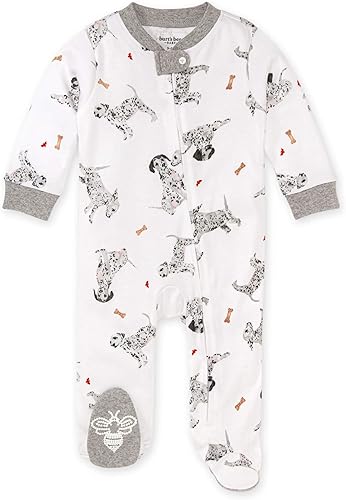 Burt's Bees Baby - Pijama de una pieza para bebé niño, para dormir y jugar, algodón 100% orgánico, overol de una pieza con cremallera frontal