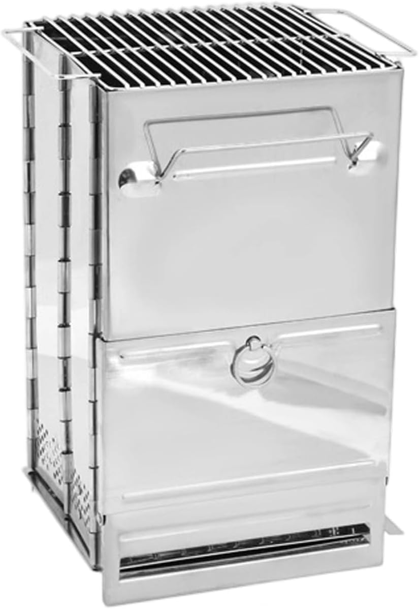 Permanent Transportable BBQ Barbecue Collapsing Frame Features Unfoldable Door for Long Wood and Easy Neat Clinker Collector Compact Barbecue