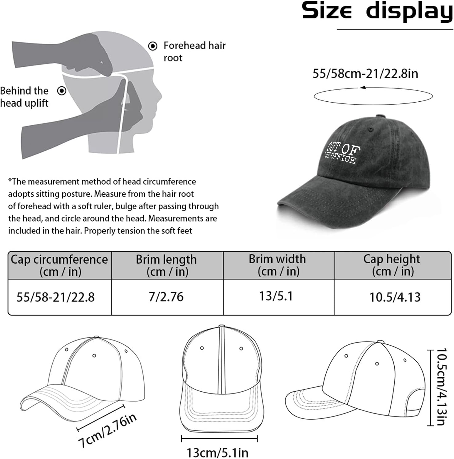 Out of The Office Hat Men Funny Dad Hats Funny Gifts image 4