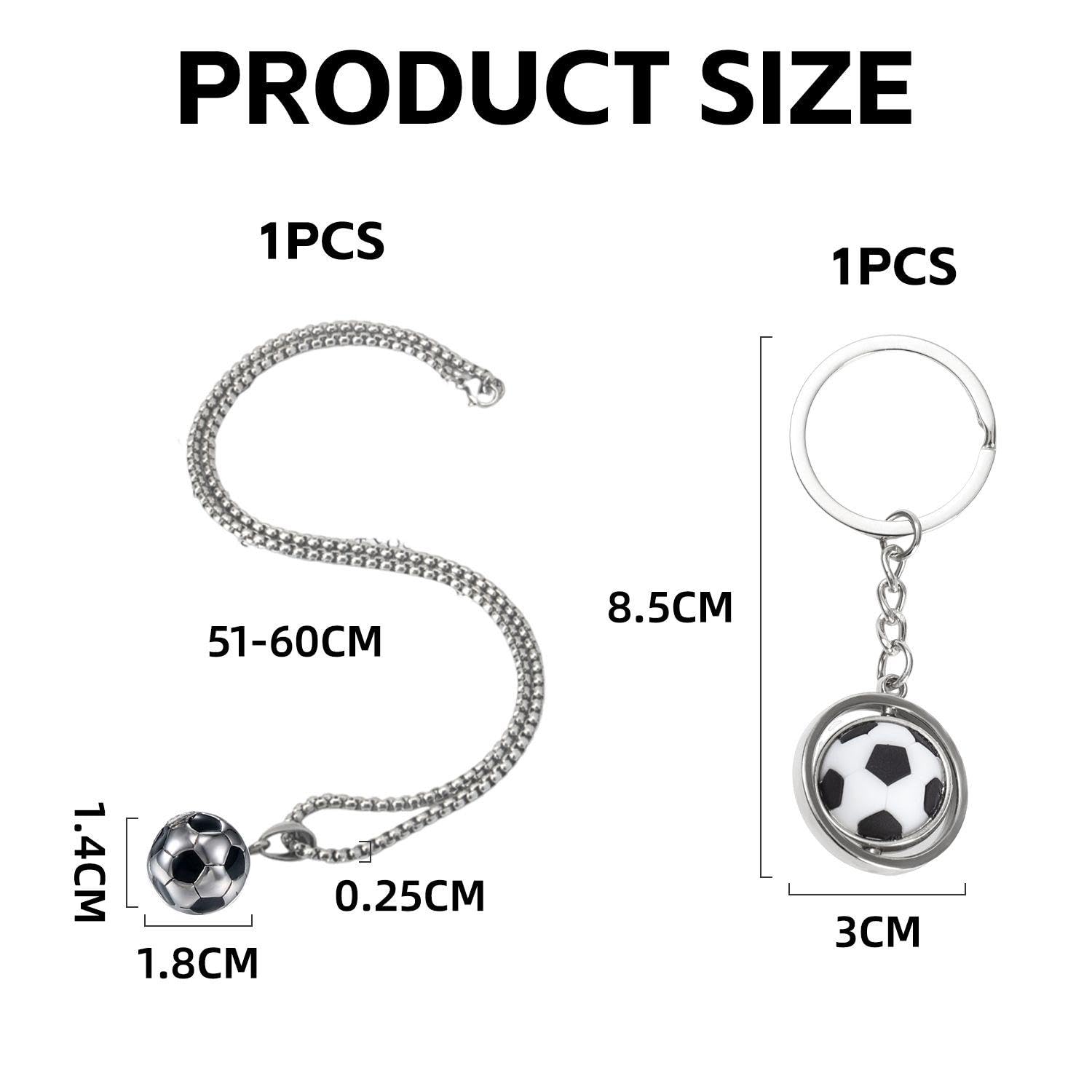 1 Collar De Fútbol Y 1 Llavero De Fútbol, ​​Joyería Creativa, Joyería con Tema De Fútbol, ​​Joyería para Fanáticos, Joyería De Moda