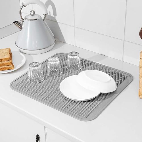 Miniatura 455 de Tapete de silicona para secado de platos para múltiples usos, fácil de limpiar, ecológico, resistente al calor, tapete de silicona para encimera