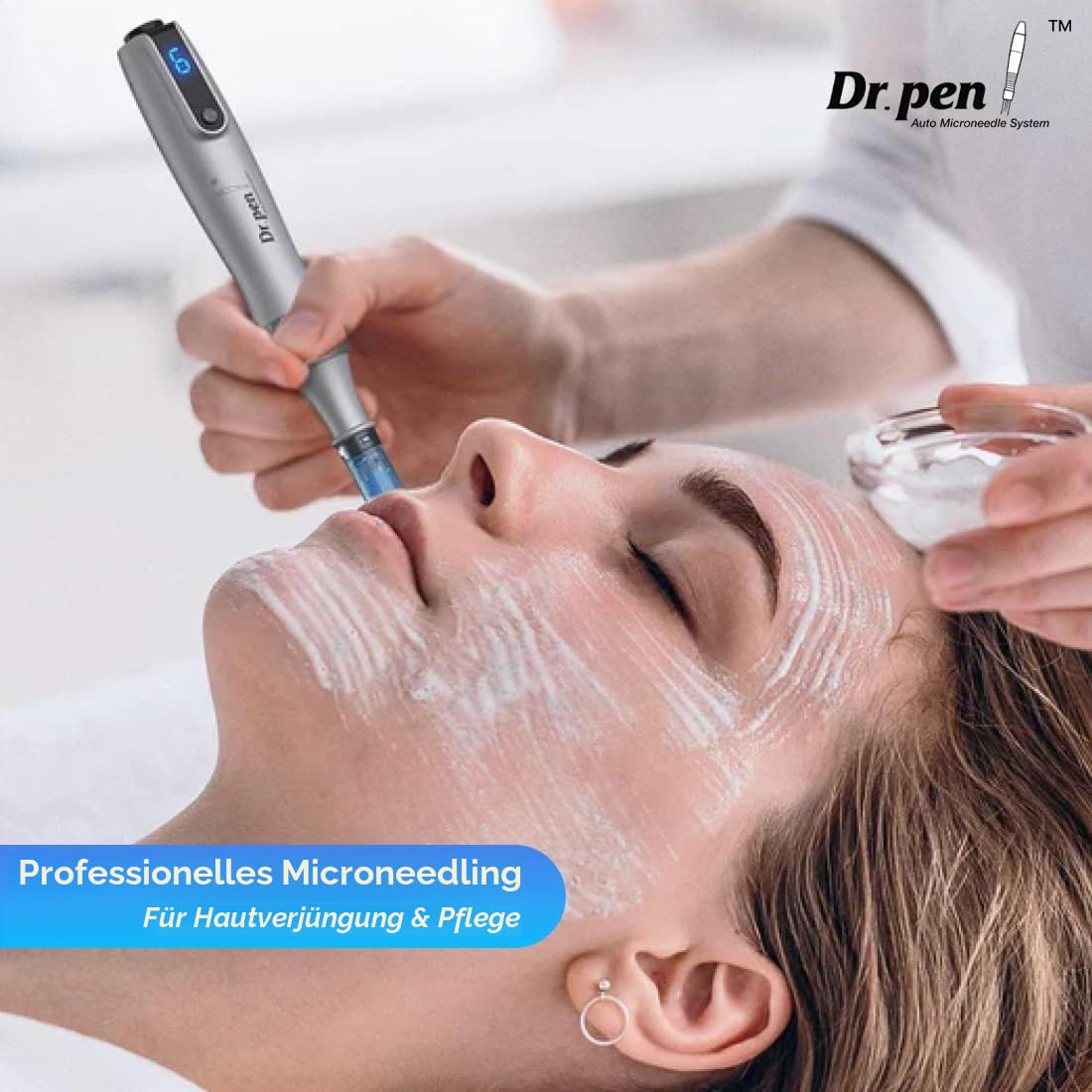 Dr.pen Ultima M8S Microneedling Pen mit 20 Ersatzpatronen, Kabelloser Professioneller Derma Pen, Elektrisches Microneedling Gerät für Gesicht & Hautpflege