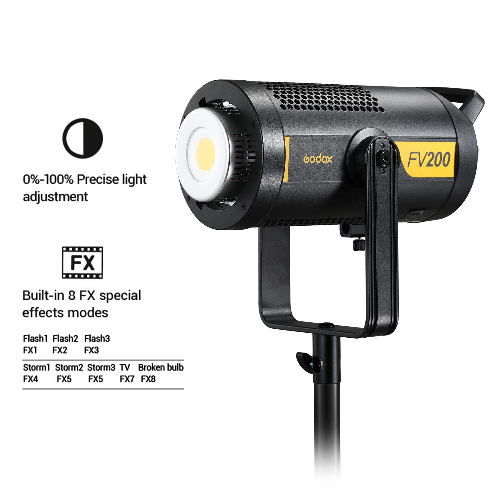 Amazon.com : Godox FV200 200W 2.4G Flash LED Light,CRI96+,TCLI 96+ Amazon.com : Godox FV200 200W 2.4G Flash LED Light,CRI96+,TCLI 96+