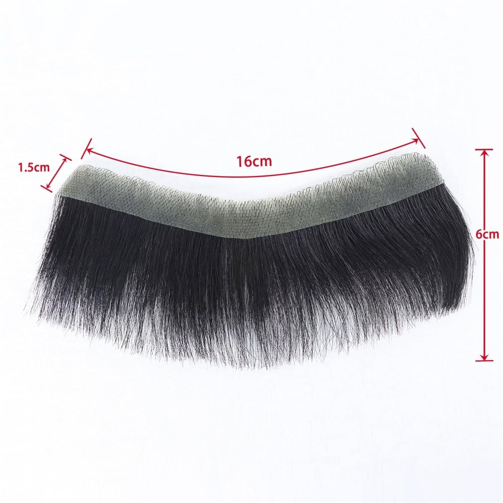 Mens Wig Men Toupee V Style Frontal Hairline Straight Human Hair 0.06mm Ultra Thin Skin PU Base Toupee for Men