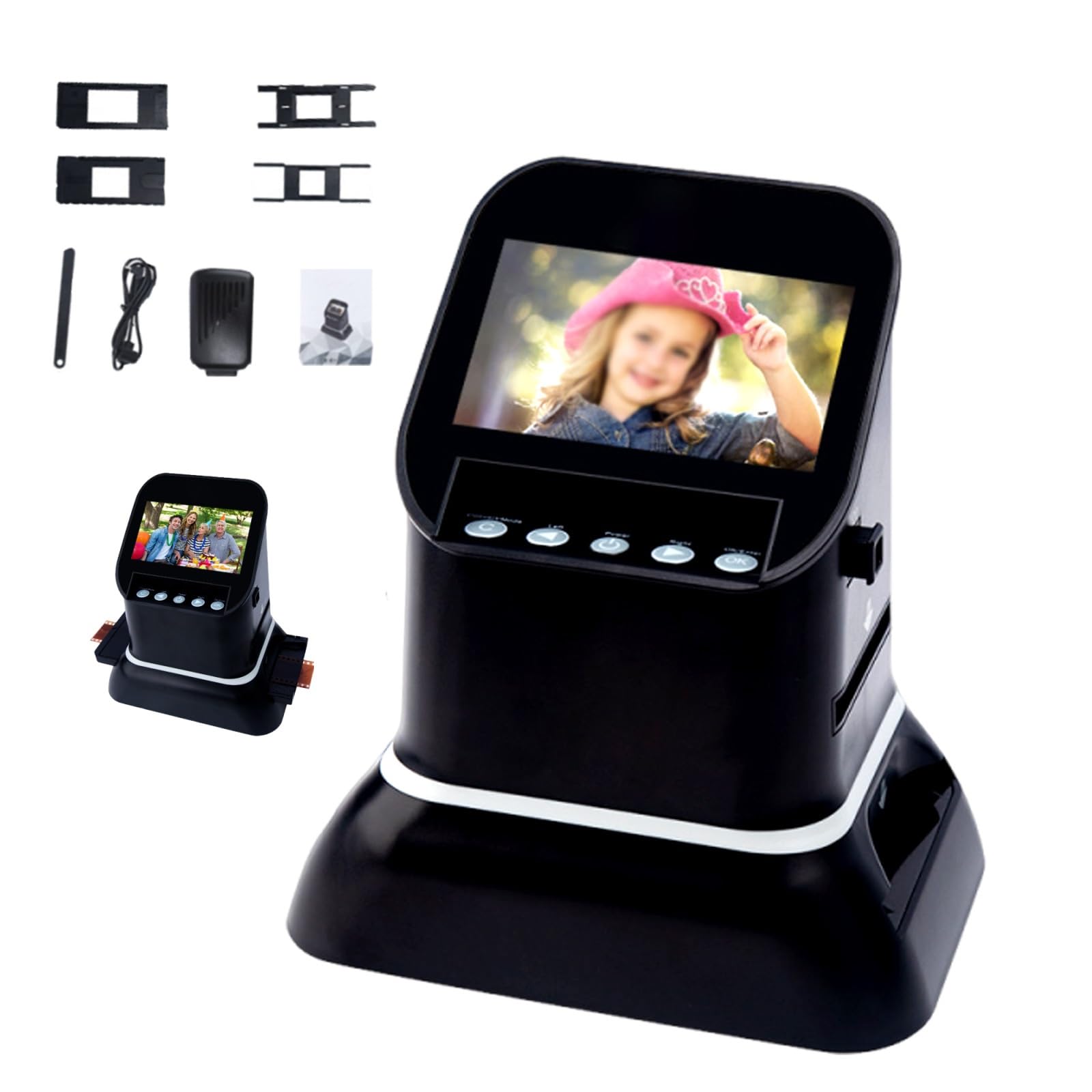 Dispositivo Visor Diapositivas para 35mm Negativos | Visor autónomo de negativos y diapositivas, Pantalla Integrada, Guardado en Tarjeta de Memoria Sin Software