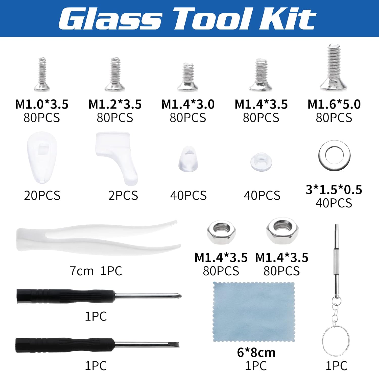 ELECTRAPICK 627Pcs Eyeglasss Sunglass Glasses Repair Tool Kit Set, Spectacles Repair Kit with Mini Screwdriver, Screws Nut - Image 3