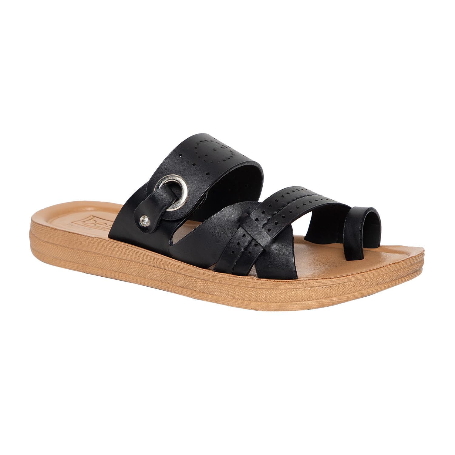 BELLA by Labella Women Fashion Flat Slip On Black Sandal | Durable | Stylish | Comfortable | Slip Resistant | Lightweight and Breathable | 3 UK (B0D1KJWT4P) Amazon Price History, Amazon Price Tracker