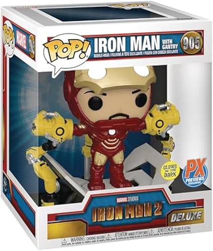 Funko Pop! Iron Man 2: Iron Man MKIV con figura de vinilo de lujo que brilla en la oscuridad
