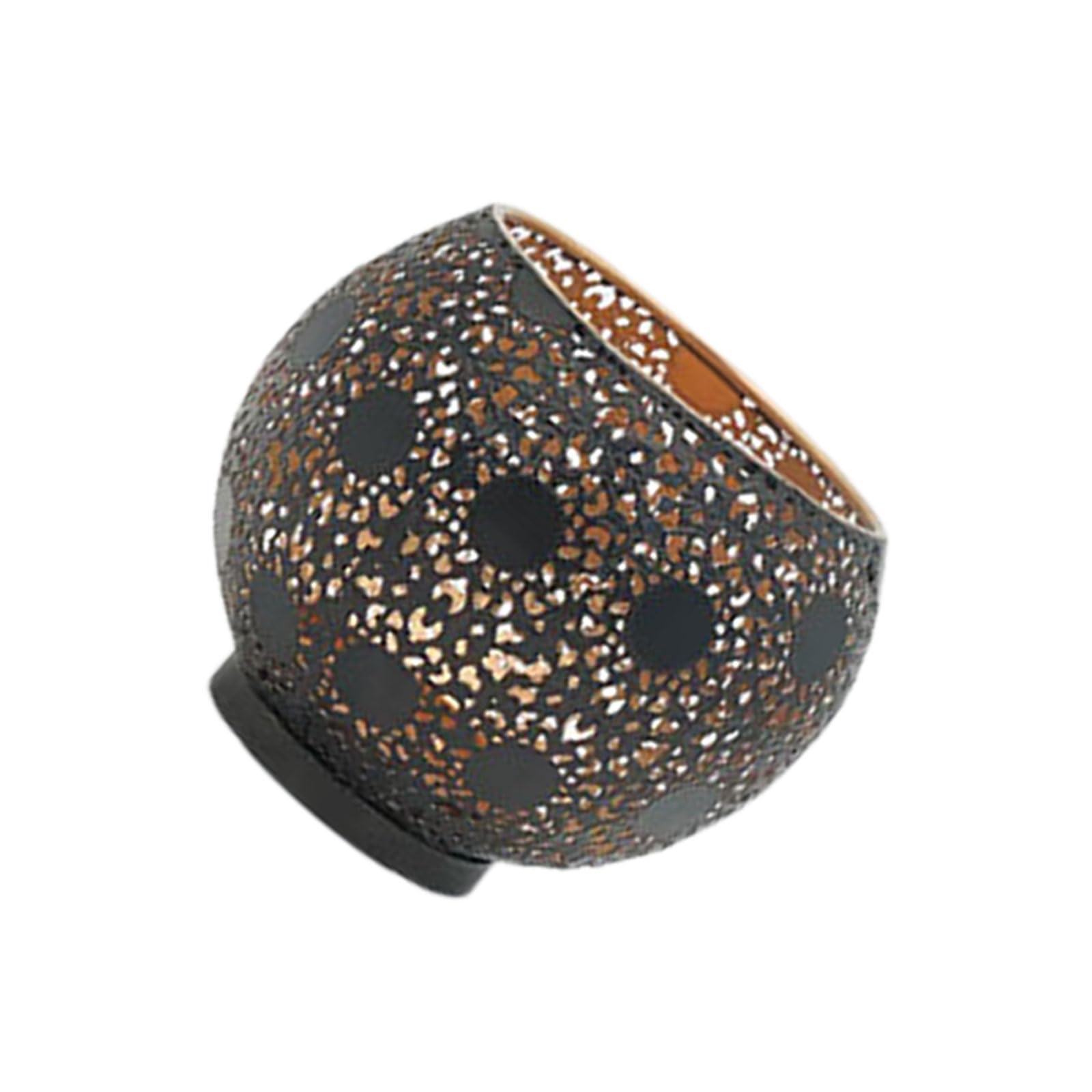 Msioytog Wrought Iron Sphere Shape Holders with Intricate Cutout Design for Home Decors and Romantics Ambiances Hollow Out Iron Holders