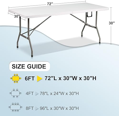 Miniatura 5 de ABCCANOPY Mantel rectangular de 6 pies para mesas rectangulares en poliéster lavable, ideal para mesas de bufé, fiestas, cenas, bodas y más, color