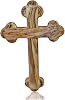 Zuluf 22cm 8.6 Inches Plain Orthodox Cross - Bethlehem Olive Wood Factory - Wooden Olive Wood Cross from Bethlehem - Wall Cross for Home Office Decor - with Holy Land Card Certificate CRS089