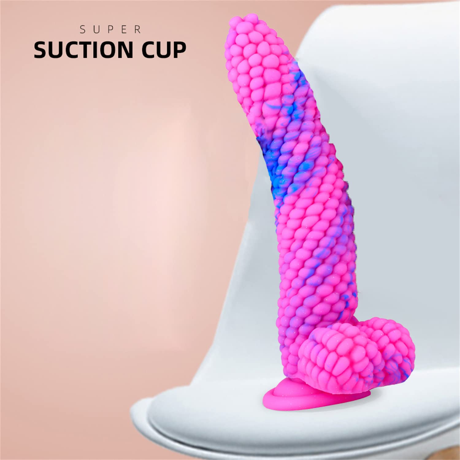 Monster Dildo Colourful Big Grain Corn Adult Sex Toy with Strong Suction Cup 8 Inch Flexible Soft Vegetable Dildos -: Pink