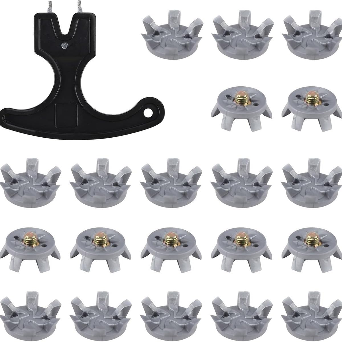 (Three sets) 20 Pack Gray Golf Shoe Spikes Replacement Screws with Golf Spike Wrench TPU and Metal Durable Non Slip Design for Professional Golf Equipment Long Lasting Stability
