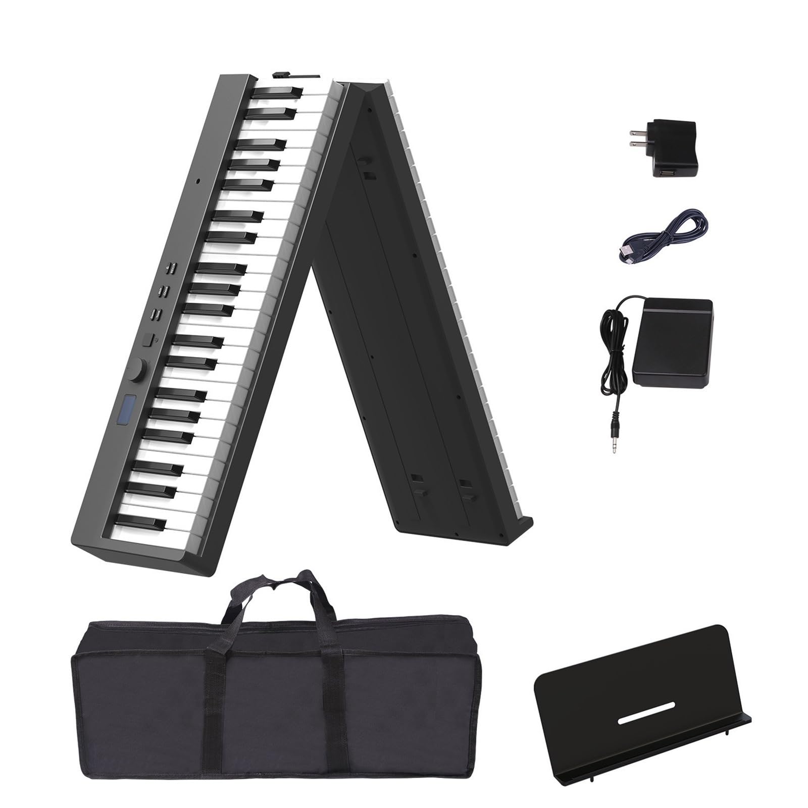 Pianino Elektroniczne 88 Klawiszowe Składane Pianino Dla Dorosłych Instrument Muzyczny Dla Początkujących Przenośny(Type 4)