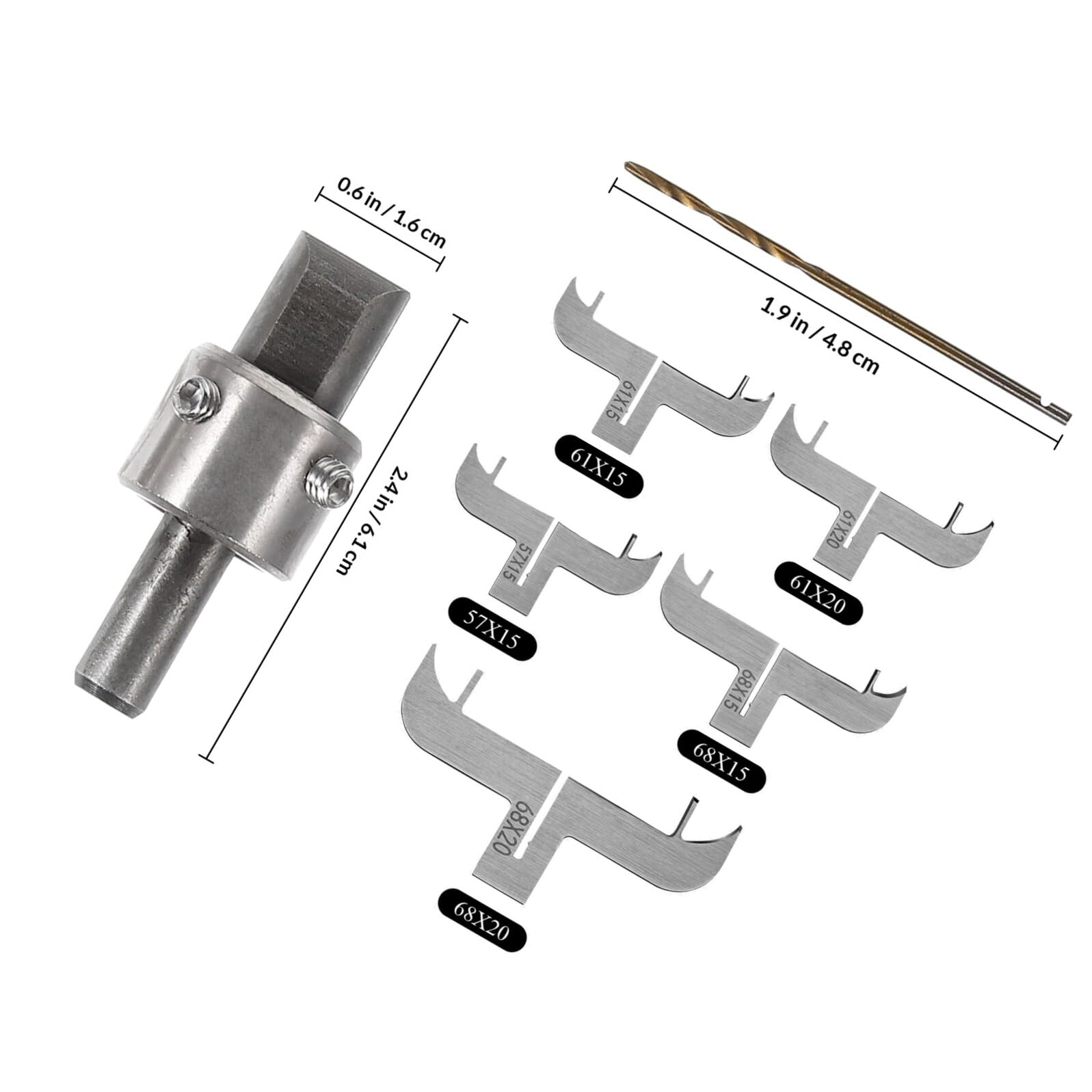 Amosfun Fraise à Bracelet en Acier pour Bijoux en Bois Kit Complet pour Création de Bracelets en Bois Lames Annulaires Argentées pour Travail