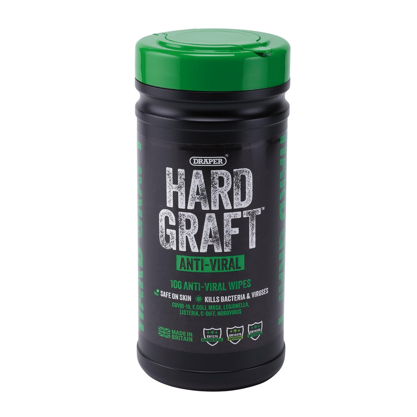 Draper 12434 Hard Graft Multipurpose Smooth Wipes (Tub of 80)