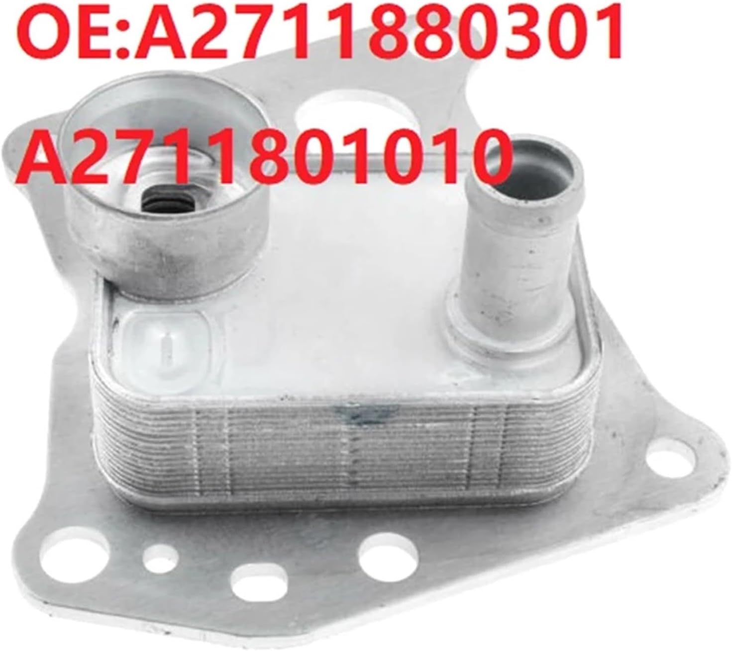 Engine Oil Cooler Replacement Compatible with Mercedes-Benz C250 W204 2012-2014 SLK25 R172 12-15 L4 1.8L A2711880301 A2711801010