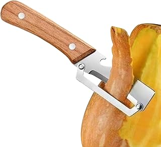 キッチンピーラー - 木製ハンドル調理用ピーラー ボトルオープナー付き - 多機能ポテトスライサー | 野菜、果物、トマト、ジャガイモ、ニンジン、カボチャ、キュウリの調理に適したキッチンと家庭料理用道具