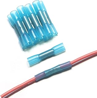 20 Pcs Cosse Thermoretractable BHT1.25,Connecteur Gaine,Raccord Electrique(16–22 AWG) Domino Etanche, Cable Robot Tondeuse,Automobile-bleu, Twist, Cuivre